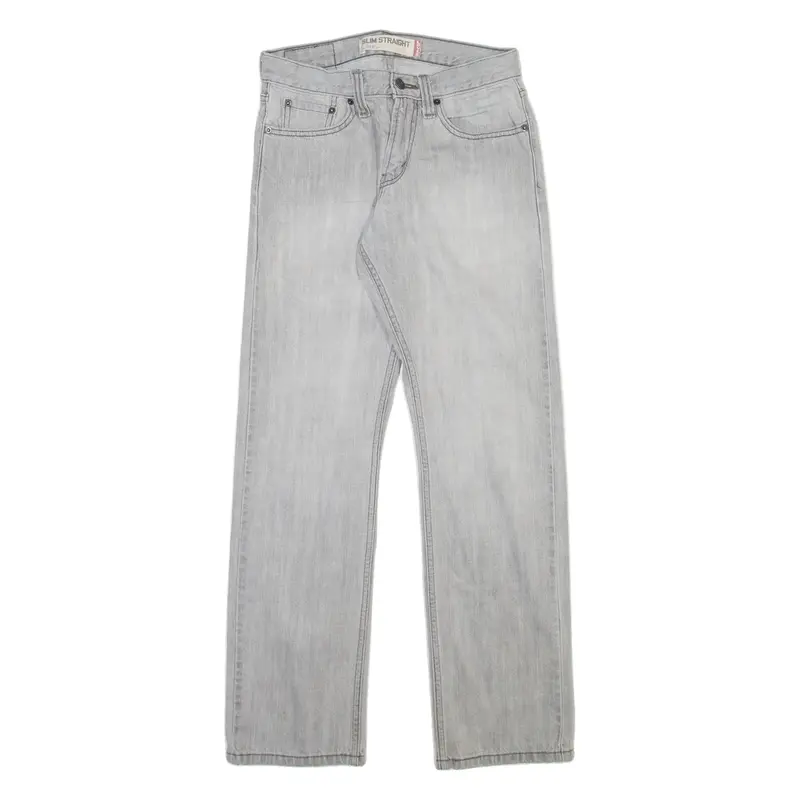 LEVI'S 514 Jeans Mens Grey Slim Straight Stone Wash W28 L30