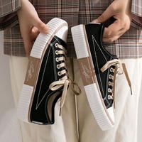 Women'S Casual Fashion Sneakers Low Top Round Toe Lace-Up Shoes, Fabric Upper & Inner, Rubber Sole Flat Sports Footwear