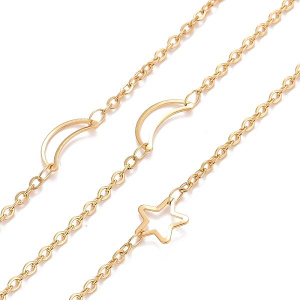 PVD Vacuum Plating 304 Stainless Steel Moon and Star Link Chains