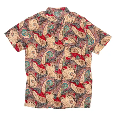 Mens Shirt Beige Paisley S