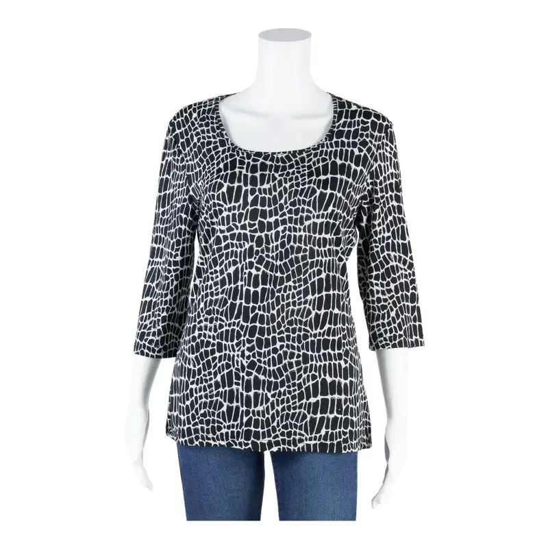 Y2K Top Black Animal Print Long Sleeve Womens M