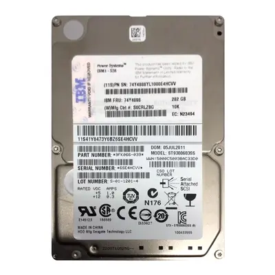 74Y4898 IBM 139GB 3Gb/s SAS 15000 2.5-Inch Hard Drive