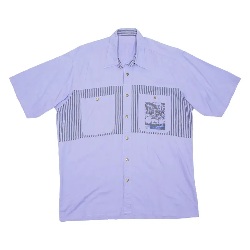 Mens Plain Shirt Purple L