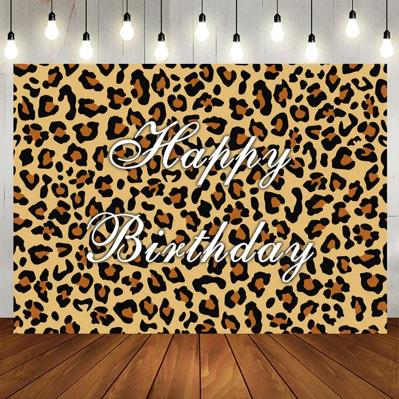 Aperturee Wild Leopard Themed Birthday Backdrop For Adult