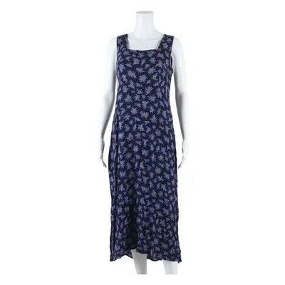RABBIT DESIGNS Womens Shift Dress Blue Floral Sleeveless Midi M