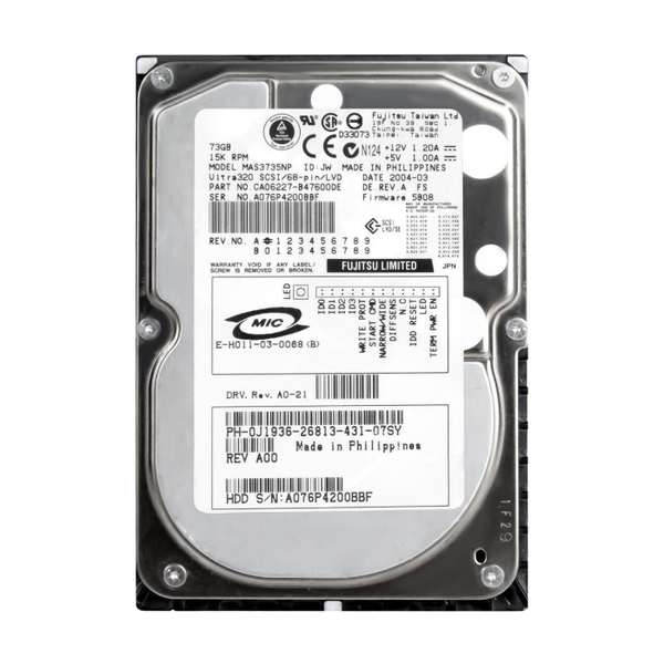 J1936 Dell 73GB Ultra-320 SCSI 15000 3.5-inch Hard Drive