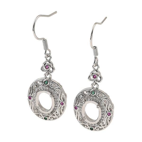 Rack Plating Brass with Cubic Zirconia Earring Hooks