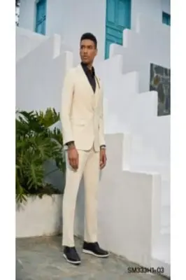 Stacy Adams Men's Light-Colored 3-Piece Hybrid Suit
