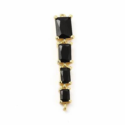 Brass Pave Cubic Zirconia Connector Charms