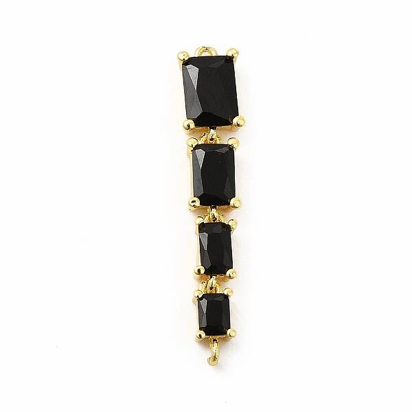 Brass Pave Cubic Zirconia Connector Charms
