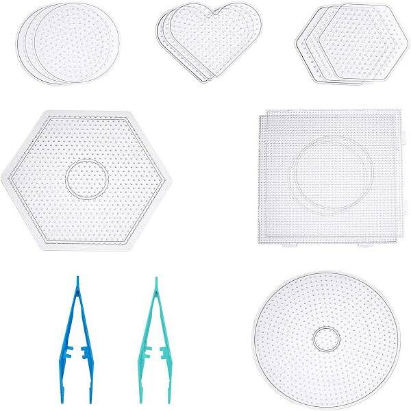 13 pcs ABC Plastic Pegboards with 4 pcs Plastic Tweezer