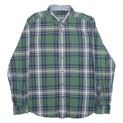 NAUTICA Mens Shirt Green Check Long Sleeve L