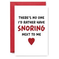 Funny Love Greeting Card with Red Envelope, 1 Count Snoring Themed Humorous Design Greeting Card, Unique Gift Idea for Anyone...