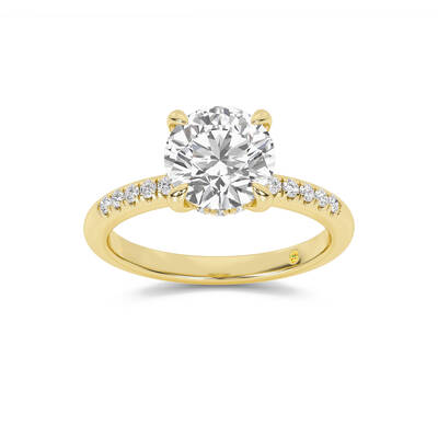Aurelia Quarter Coverage Hidden Halo Round Lab Grown Diamond Engagement Ring | 10K Yellow Gold 3 3/8 CT. TW.