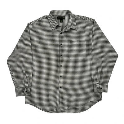 Croft & Barrow Checked Flannel Shirt - Large Black & White Cotton