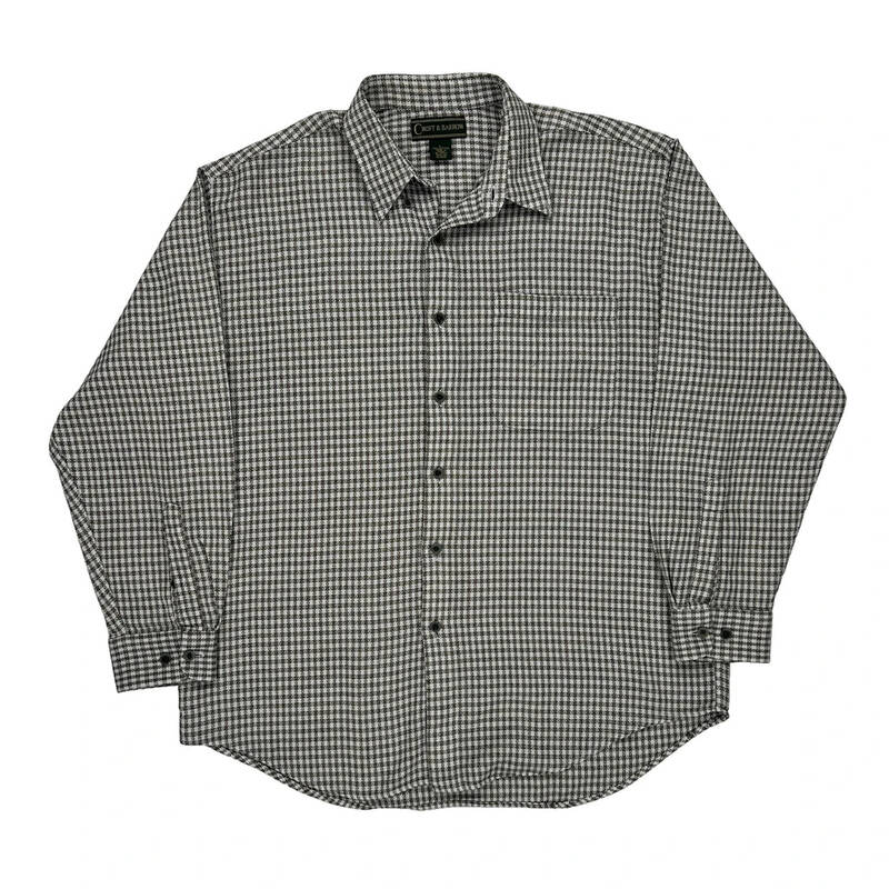 Croft & Barrow Checked Flannel Shirt - Large Black & White Cotton