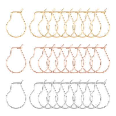 304 Stainless Steel Hoop Earring Findings Kidney Ear Wires