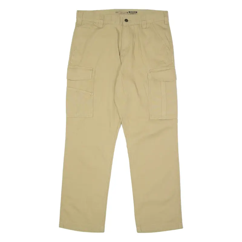 CARHARTT Cargo Workwear Mens Canvas Trousers Beige Relaxed Straight W33 L30