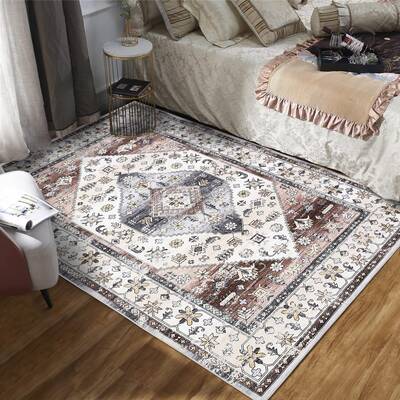 Garvee 9x12 Area Rug Vintage Washable Rugs for Living Room Non-Slip Backing Soft Indoor Carpet Low Pile Non-Shedding Foldable...