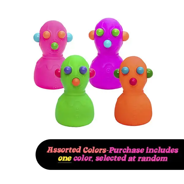 NeeDoh Panic Pete - Air-Filled Fidget Toy for Stress Relief - Squeeze to Watch Eyes, Nose & Ears Pop - One color shipped at r...