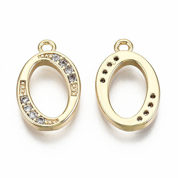 Brass Micro Pave Clear Cubic Zirconia Pendants