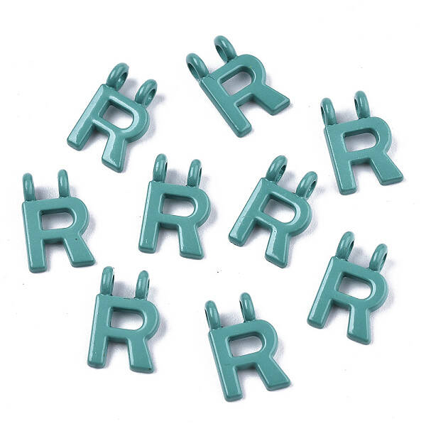 Spray Painted Alloy  2-Loop Link Pendants