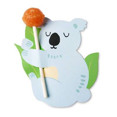 Koala Shape Paper Candy Lollipops Cards