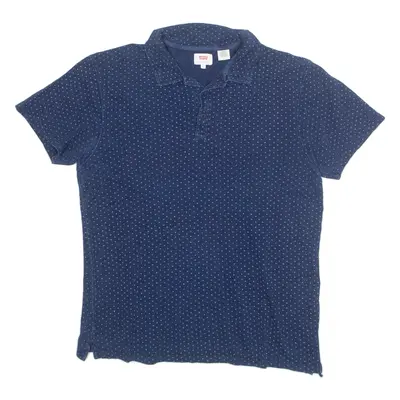 LEVI'S Mens Polo Shirt Blue Spotted L