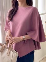 Women's Plain Keyhole Neck 3/4 Sleeve Blouse, Casual Solid Color Top for Summer, Women's Clothing for Daily Wear
