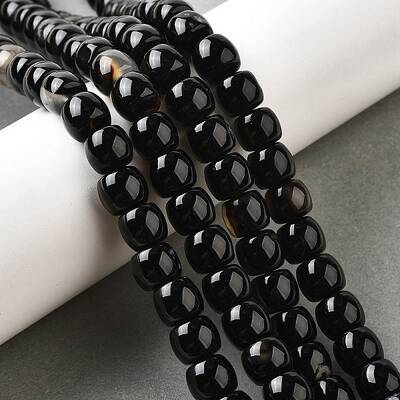 Natural Black Agate(Dyed & Heated) Beads Strands