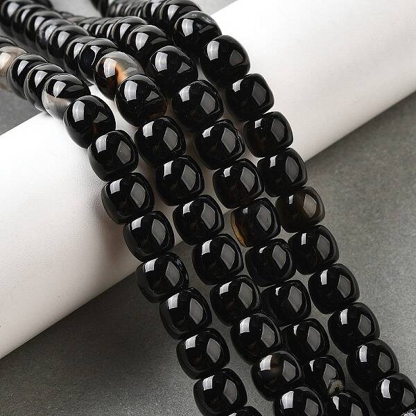 Natural Black Agate(Dyed & Heated) Beads Strands