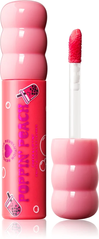 I Heart Revolution Bubble Tea Milky multifunctional makeup for lips and face color Poppin' Peach 1.8 ml