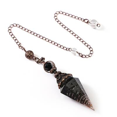 Natural Obsidian & Resin Hexagonal Pointed Dowsing Pendulums
