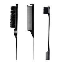 3 Count  Set for Teasing Edge and Back Brushing   and Edge  Hair Stick for Styling Women's Haircare (Black) Wide Tooth Detang...