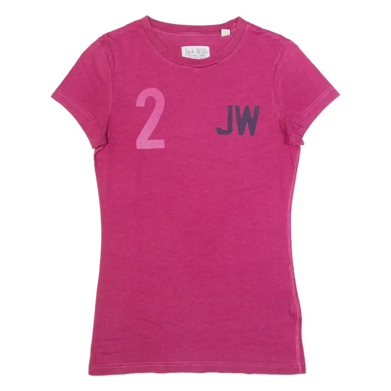 JACK WILLS Womens T-Shirt Pink UK 8