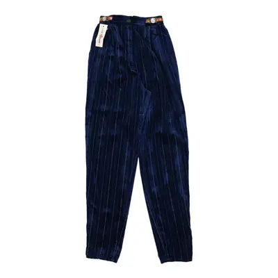 Les Copains Pinstripe Cord Trousers - 24W UK 6 Blue Cotton | Size: UK 6