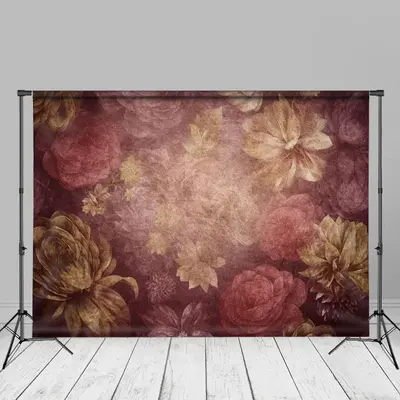 Fine Art Pink Floral Photo Backdrop For Maternity - Aperturee