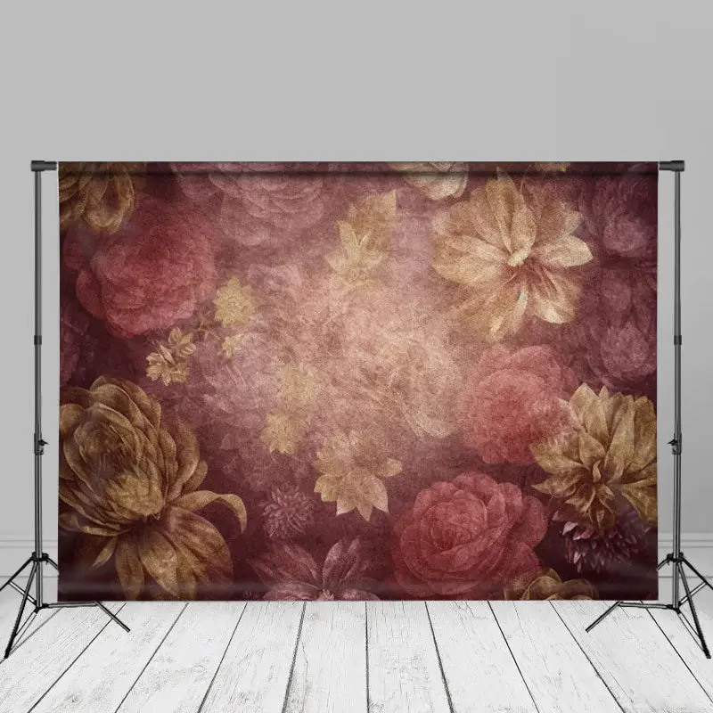 Fine Art Pink Floral Photo Backdrop For Maternity - Aperturee