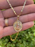 Virgen de Guadalupe Necklace - Religious Jewelry for Women - Virgin Mary Pendant Charm