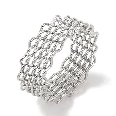 Non-Tarnish 304 Stainless Steel Wave Finger Rings for Women