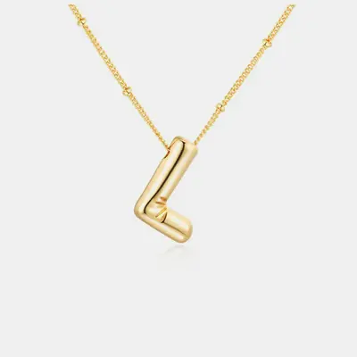 18K Gold Letter Pendant Necklace