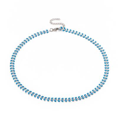 Enamel Wheat Link Chain Necklace