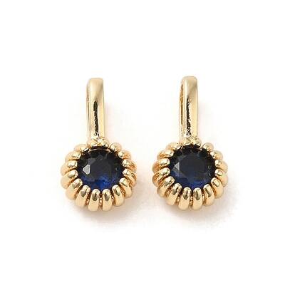 Brass Micro Pave Cubic Zirconia Charms