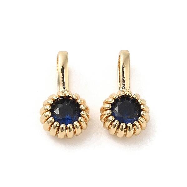 Brass Micro Pave Cubic Zirconia Charms