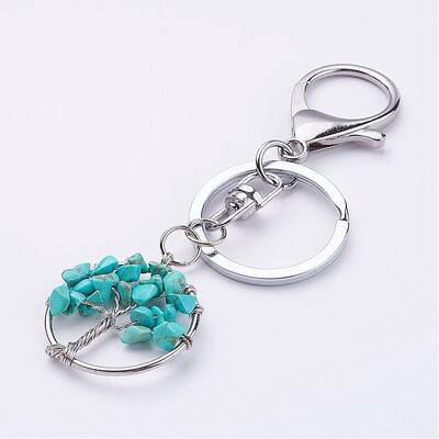 Synthetic Turquoise Keychain