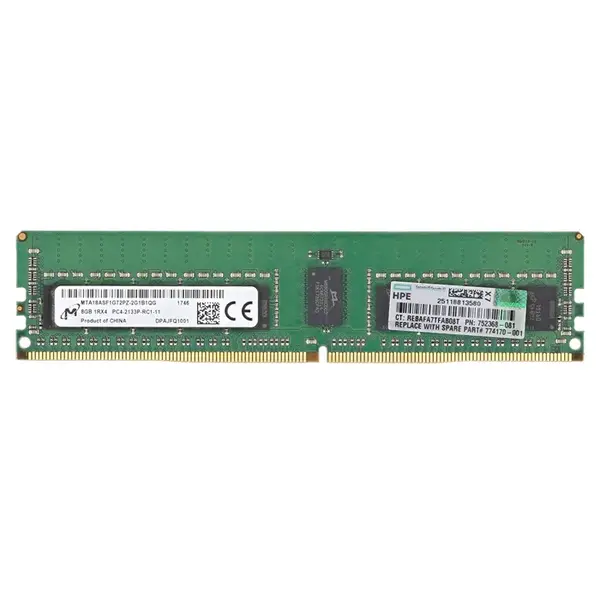 Micron MTA18ASF1G72PZ-2G1 | 8GB DDR4-2133MHz PC4-17000 ECC Registered RDIMM CL15 1Rx4 1.2V 288-Pin Memory Module