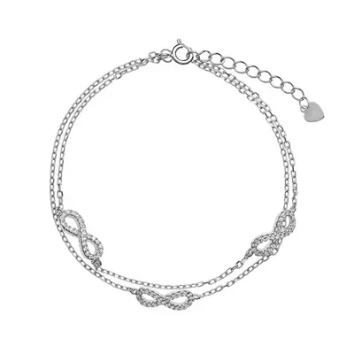 Again Jewelry Bracciale Doppio Argento Infinity Ajnr0004