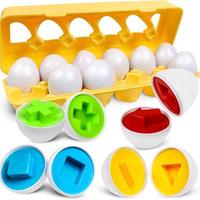 Egg Sensory Toy, Colors and Shapes Sorter Puzzle, 1 Set Early Education Toys for Color & Shape Learning Recognizing & Matchin...