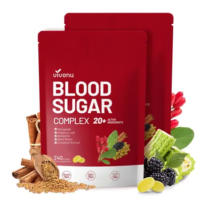 VIVONU BLOOD SUGAR COMPLEX –Blood Sugar Balance | Antioxidant Support | Metabolic Support | Enhanced Absorption | Bitter Me...