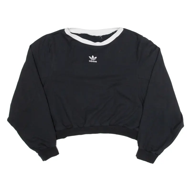 ADIDAS Cropped Womens Sweatshirt Black M